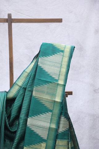 Green Raw Silk Saree - SRGRSS650