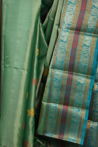 Two Tone Green Kanjeevaram Silk Saree - SRTTGKSS527