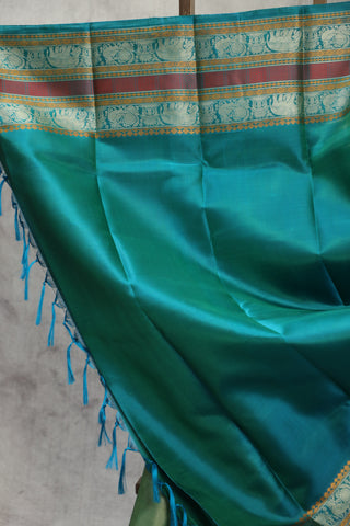 Two Tone Green Kanjeevaram Silk Saree - SRTTGKSS527