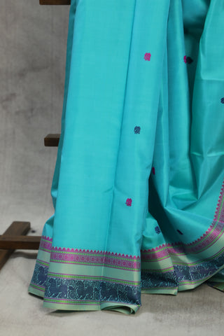 Turquoise Kanjeevaram Silk Saree - SRTKSS532