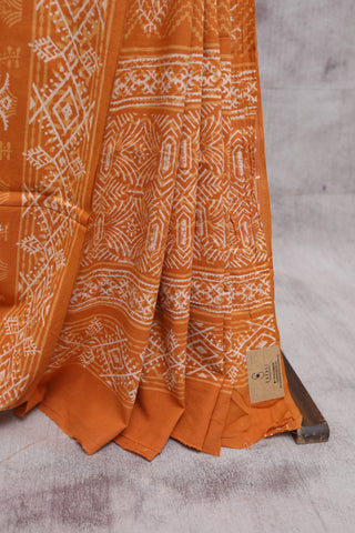 Orange HBP Cotton Saree-SROCS1071