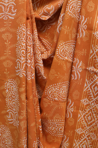 Orange HBP Cotton Saree-SROCS1071