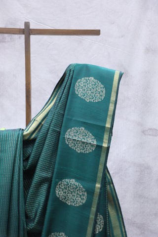 Dark Green Raw Silk Saree - SRDGRSS622