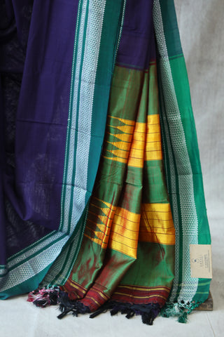 Dark Violet Cotton Ilkal Saree -SRDVCIS382