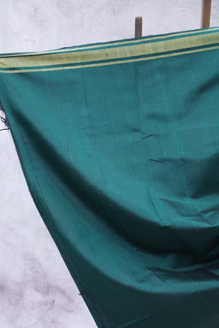 Dark Green Raw Silk Saree - SRDGRSS622