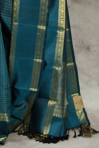 Turquoise Kanjeevaram Silk Saree - SRTKSS524