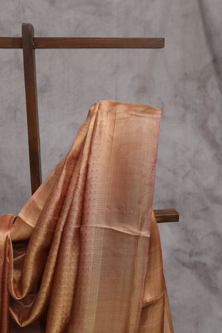 Orange Tissue Tussar Silk Saree-SROTTSS56