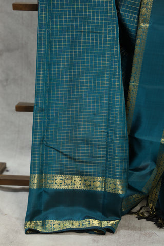 Turquoise Kanjeevaram Silk Saree - SRTKSS524