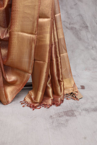 Orange Tissue Tussar Silk Saree-SROTTSS56