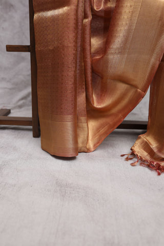 Orange Tissue Tussar Silk Saree-SROTTSS56