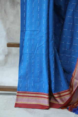 Blue Cotton Ilkal Saree -SRBCIS386