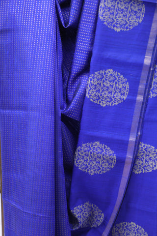 Dark Blue Raw Silk Saree - SRDBRSS617