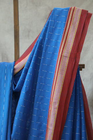 Blue Cotton Ilkal Saree -SRBCIS386