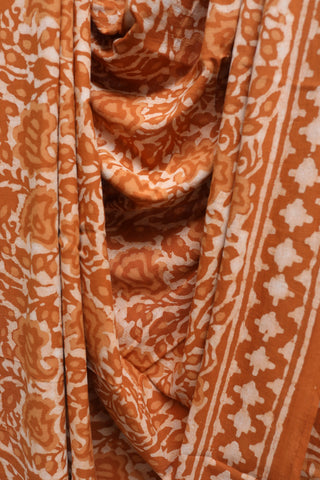 Orange HBP Cotton Saree-SRBCS1094