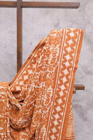 Orange HBP Cotton Saree-SRBCS1094