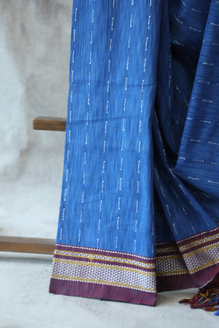 Blue Cotton Ilkal Saree -SRBCIS387