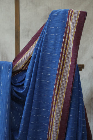 Blue Cotton Ilkal Saree -SRBCIS387