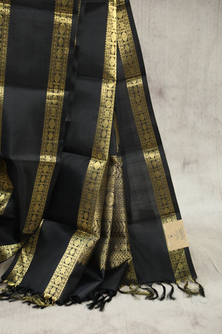 Black Kanjeevaram Silk Saree - SRBKSS529