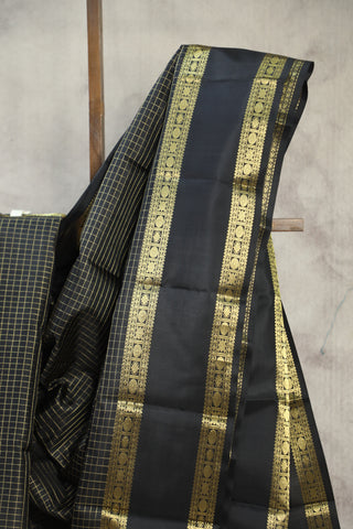 Black Kanjeevaram Silk Saree - SRBKSS529