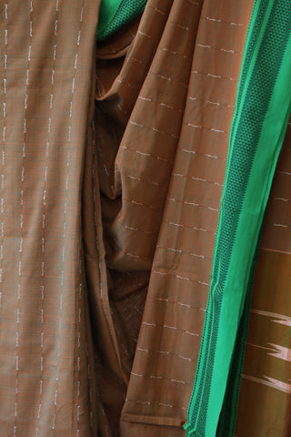 Brown Cotton Ilkal Saree -SRBCIS384