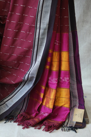 Magenta Cotton Ilkal Saree -SRMCIS385