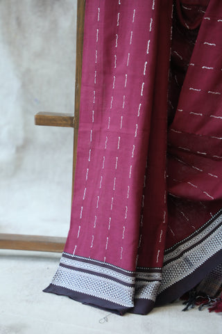 Magenta Cotton Ilkal Saree -SRMCIS385