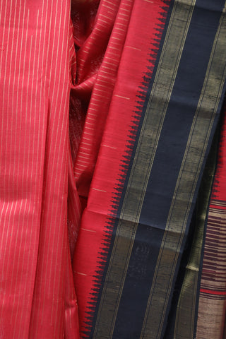 Red Raw Silk Saree - SRRRSS614