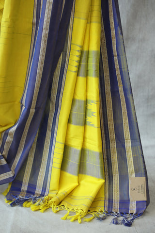 Yellow Cotton Ilkal Saree -SRYCIS396