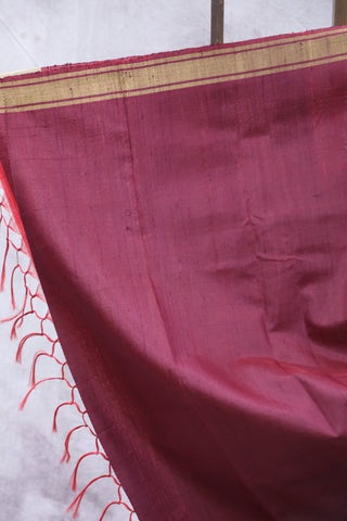 Red Raw Silk Saree - SRRRSS612