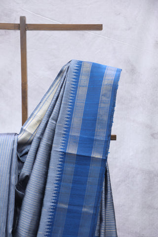 Grey Raw Silk Saree - SRGRSS609