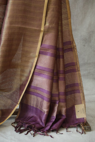 Purple Tussar Silk Saree - SRPTSS885