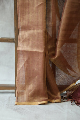 Wine Tussar Silk Saree - SRWTSS873