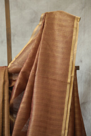 Wine Tussar Silk Saree - SRWTSS873