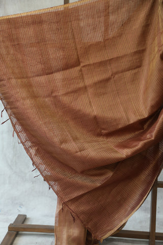 Wine Tussar Silk Saree - SRWTSS873