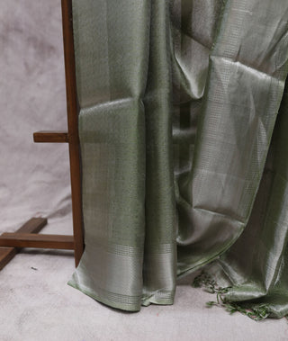 Mint Green Tissue Tussar Silk Saree-SRMGTTSS58