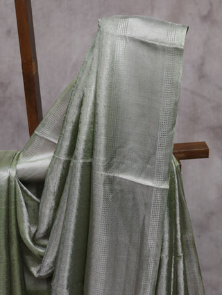 Mint Green Tissue Tussar Silk Saree-SRMGTTSS58