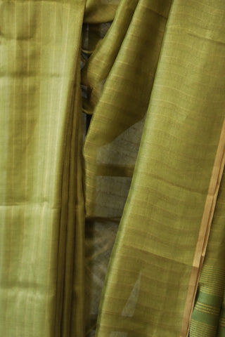 Olive Green Tussar Silk Saree - SROGTSS878