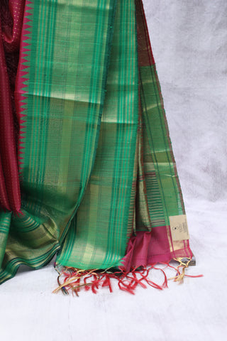 Maroon Raw Silk Saree - SRMRSS644