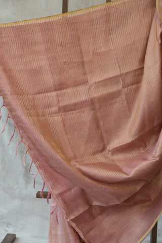 Onion Pink Tussar Silk Saree - SROPTSS877