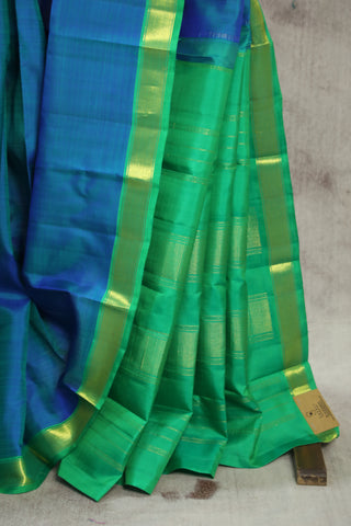 Two Tone Blue Kanjeevaram Silk Saree - SRTTBKSS544