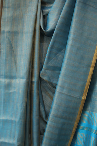 Blue Tussar Silk Saree - SRBTSS872