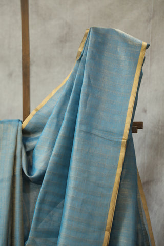 Blue Tussar Silk Saree - SRBTSS872