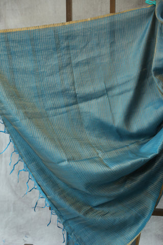 Blue Tussar Silk Saree - SRBTSS872