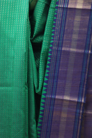 Green Raw Silk Saree - SRGRSS646