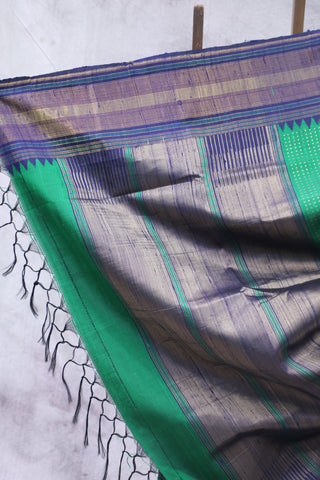 Green Raw Silk Saree - SRGRSS646