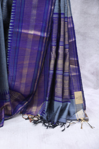 Grey Raw Silk Saree - SRGRSS647