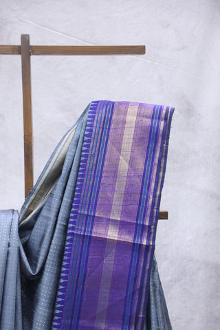 Grey Raw Silk Saree - SRGRSS647