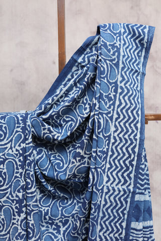 Indigo HBP Cotton Saree -SRICS1260