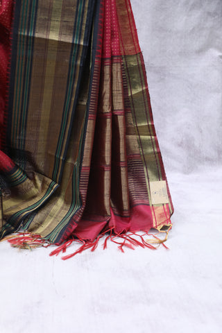 Red Raw Silk Saree - SRRRSS648