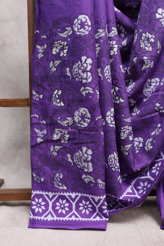 Purple HBP Cotton Saree -SRPCS1256